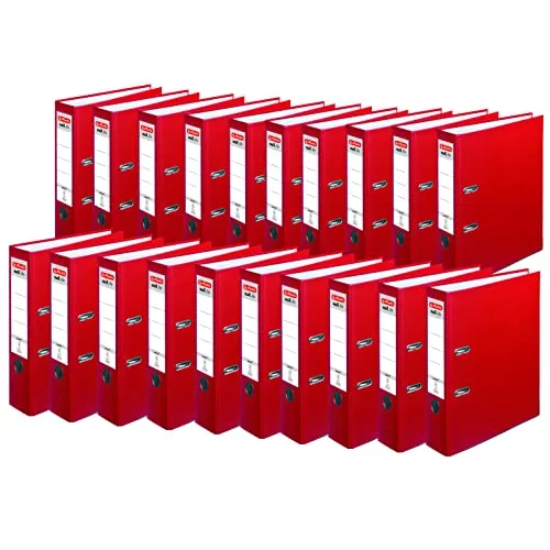 herlitz Ordner A4 maX.file protect, Rot, 8 cm Rückenbreite – 20 Stück - Ordner für A4-Format mit 8 cm Rückenbreite für extra viel Platz. Stabiler Kantenschutz sorgt für Langlebigkeit. Praktisches Einsteckrückenschild für individuelle Beschriftung.