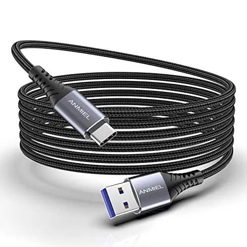 ANMIEL Typ-C-Kabel, extra lang 3M,USB-C 3.0 Typ-C auf USB-A,Ladekabel/Datenkabel aus Nylon,geflochten,für iPad Pro 12.9/11,Galaxy Ultra S20+,S10, S9,Note 10,9 Tab S4,Nintendo Switch,Space Gre