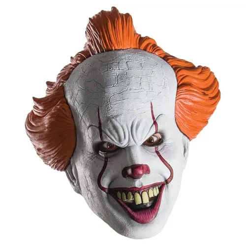 Rubies Pennywise Maske für Erwachsene - Hochwertiges Kostümzubehör - Masken & Brillen für Erwachsene, hochwertige Vinylmaske für gruselige Kostümpartys, Einheitsgröße für optimalen Tragekomfort.