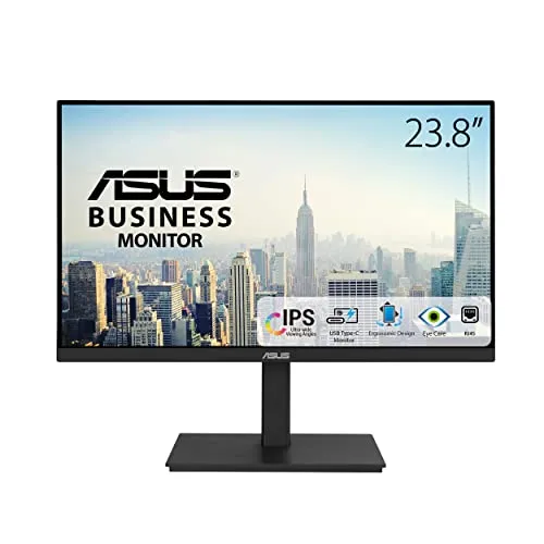 ASUS VA24ECPSN - 23,8 Zoll Full HD Docking-Monitor, USB-C Hub für flexibles Arbeiten und Gaming, mit IPS-Technologie für beste Farbgenauigkeit