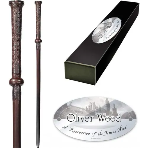 The Noble Collection - Harry Potter Oliver Wood Zauberstab - Spielfiguren: Originalgetreuer Zauberstab von Oliver Wood, dem Gryffindor Quidditch-Kapitän, inkl. Namensclip und ca. 39 cm lang.