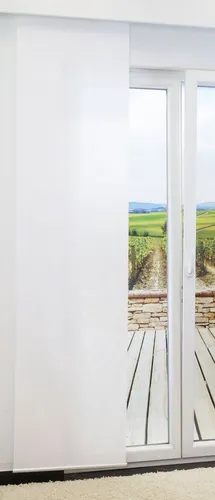 LYSEL® Schiebevorhang - Halbtransparent, 245 cm x 60 cm, Weiß - Eleganter Schiebevorhang in halbtransparenter Qualität, individuell kürzbar. Ideal für stilvolle Fensterdekoration in jedem Raum.