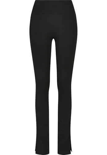 Urban Classics Damen High Waist Side Slit Leggings, Schwarz, XL - Stylische Leggings für Damen mit seitlichen Schlitzen, aus bequemem Polyester und Elasthan, ideal für einen trendigen Look. Perfekt für Casual-Outfits oder Sport!