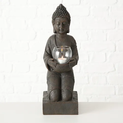 BOLTZE Dekofigur Boltze Buddha Figur mit Windlicht von BOLTZE