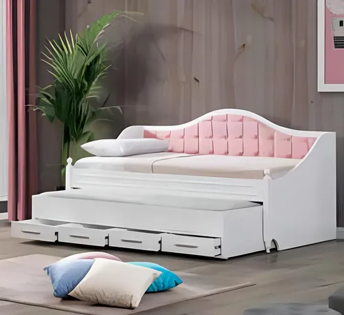 Modernes Etagenbett mit 4 Schubladen und praktischem Stauraum