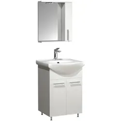 VCM 3-tlg. Waschplatz Waschtisch Badmöbel Set Lisalo M - Badmöbel-Set mit stilvollem Unterschrank, hochwertigem Keramikwaschbecken und praktischem Spiegelschrank – ideal für moderne Badezimmer.