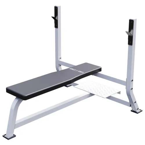 GORILLA SPORTS Hantelbank mit Hantelablage - 250 kg Belastbar, Weiß - Multifunktions-Hantelbänke für Krafttraining, ideal für Home-Workouts mit Langhantelablage und stabiler Bauweise für intensives Training.
