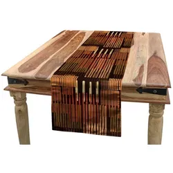 Abakuhaus Tischläufer Esszimmer Küche Rechteckiger Dekorativer Tischläufer, Ethnisch Geometrische Streifen-Design bunt 40 cm x 225 cm