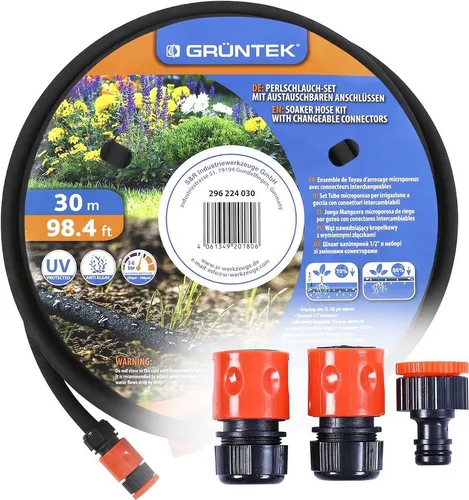 GRÜNTEK Bewässerungsschlauch Tropfschlauch Set 30 m