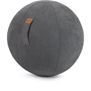 Sitting-Ball Sitzball ALFA 65cm - Ergonomischer Bürositzball in Anthrazit - Alternatives Sitzen für Fitness und rückenschonendes Sitzen. Hochwertiger Veloursbezug, maschinenwaschbar und ideal für Körpergrößen von 166 bis 176 cm.