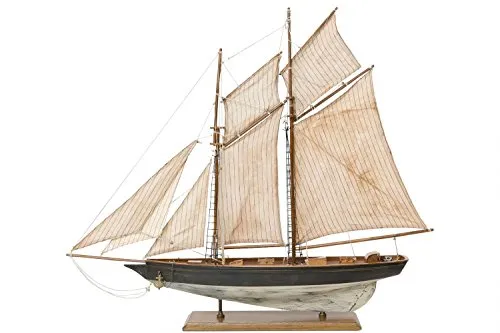 Aubaho Dekoobjekt Segelyacht aus Holz 85cm