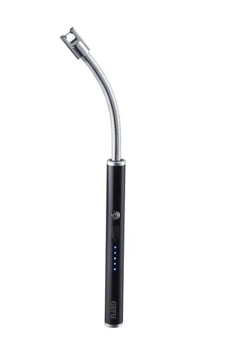 Gefu Lichtbogenfeuerzeug IGNITO - Edelstahl, silber, Ø 1.5 cm - Feuerzeuge: Flammloses und windfestes Lichtbogenfeuerzeug mit flexiblem Hals, Zündsicherung und bis zu 300 Anwendungen pro Ladung. Ideal für sicheres Zünden in der Küche.