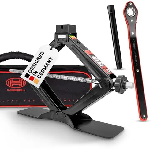 HEYNER Premium Scherenwagenheber 2t für SUV und VW - Wagenheber für SUVs bis 2t, aus pulverbeschichtetem Stahl für hohe Stabilität und Langlebigkeit.