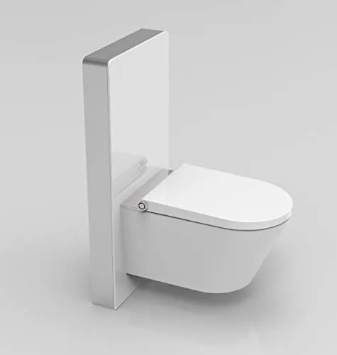 Weißglas Sensor - Sanitärmodul für Wand-WC - Modernes Sanitärmodul mit sensorgesteuerter 2-Mengenspülung für berührungsloses Spülen. Hochwertiges Design aus 8 mm dickem Sicherheitsglas für stilvolle Toiletten. 