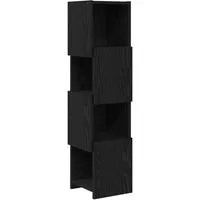 vidaXL Eckschrank Schwarz in Eichen-Optik 25,5x25x102cm - Moderner Eckschrank aus robustem Holzwerkstoff, ideal für platzsparende Lösungen im Wohnzimmer. Mit stilvollem, mattem Finish und praktischen Staufächern sorgt er für Ordnung und Eleganz in jedem Raum.