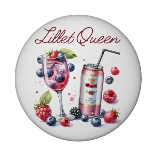 Lillet Queen Magnet mit Flaschenöffner rund Wild Berry Getränke Aperitif für Frucht beerig und perfekte Sommergetränke