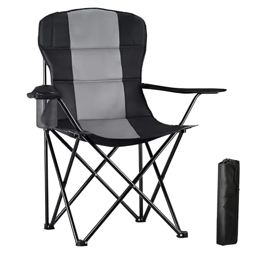 Foumteex Campingstuhl Faltbar,Camping Stuhl 150KG mit Getränkehalter Übergroß Faltstuhl Klappstuhl Angelstuhl Campingstühle Klappbar Camping-Stühle für Camping Outdoor Balkon Garten