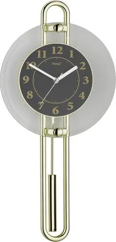 Mebus 14813 Quarz Wanduhr - Elegante Zeitmessung in Gold, Schwarz und Silber - Wohnaccessoires mit hochwertigem Quarzwerk und stilvollem Zifferblatt unter Acrylglas für ein modernes Ambiente.
