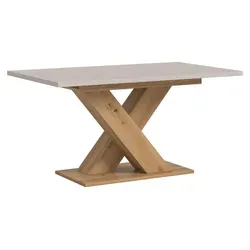 xonox.home Esstisch Motion Artisan Eiche Nachbildung - Eleganter Esstisch mit ausziehbarer Tischplatte (150-190 cm) in stilvollem Kaschmir- und Artisan-Design. Ideal für jedes Esszimmer, bietet das trendige X-Fußgestell hohe Stabilität und Nutzungskomfort.