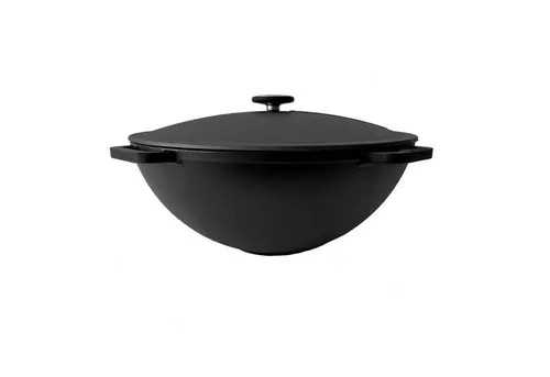 Gusseisen Kasan 15 L mit Deckel - WOK KAZAN Campingtopf - Pfanne aus Gusseisen mit 15 L Volumen, ideal für Outdoor-Kochen und Gulasch. Inklusive Deckel für vielseitige Zubereitung auf verschiedenen Herdtypen.