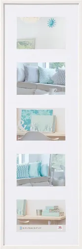 Moderner Galerierahmen 5x 10x15 cm New Lifestyle in Weiß in weiß von Walther