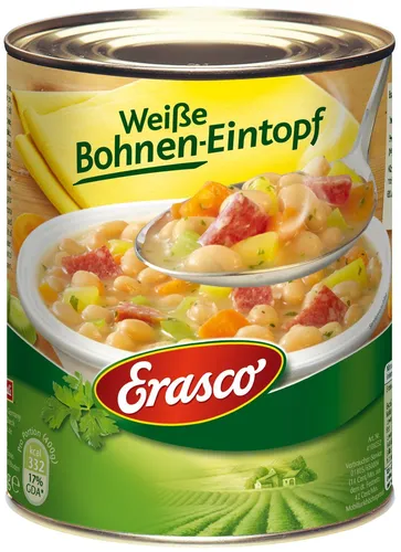 Erasco Weisse Bohnen Eintopf - Bohneneintopf - Fertiggericht - 800 Gramm