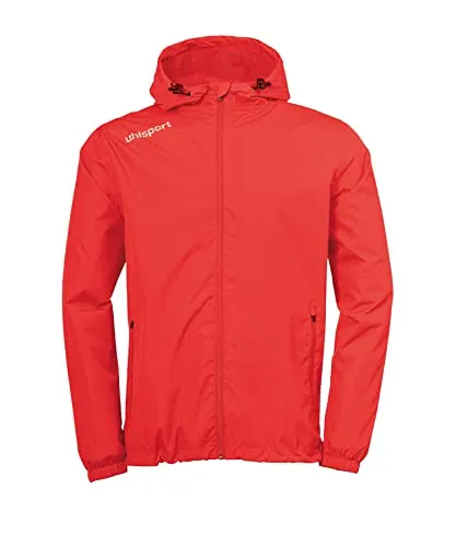 uhlsport Regenjacke ESSENTIAL Children 1005202_02 rot/weiß 164 - Sportjacke für Kinder, wasserabweisend und ideal für Training und Freizeit, sorgt für optimalen Schutz bei jedem Wetter.