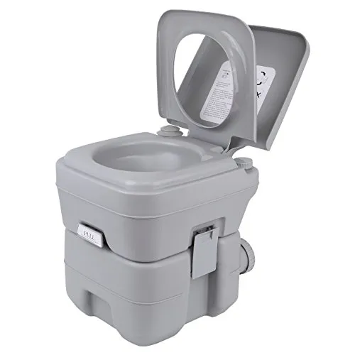 Samger Samger 20L Tragbare Campingtoilette Chemietoilette, Mobile Toilette Reisetoilette Campingklo, Unterstützung bis 130KG für Camping, Wohnmobil, Im Freien Reise