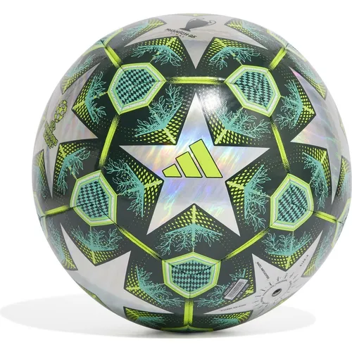 Adidas UEFA Champions League Training Foil Ball JH1280 - Unisex Indoor Fussball in leuchtendem Grün, ideal für das Training und Spiele, strapazierfähiges TPE-Material für hohe Langlebigkeit.