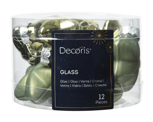 Kaemingk Christbaumschmuck, Christbaumschmuck Sterne 4cm Glas 12 Stück - Rosmarin