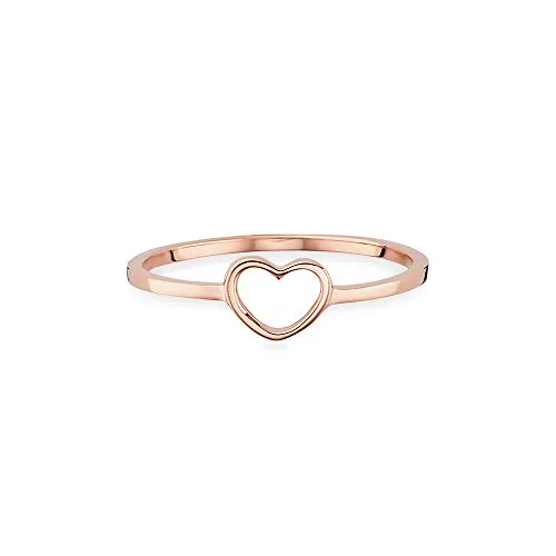 cai Damen Ring 925/- Sterling Silber rotvergoldet ohne Stein - Ringe für Damen, eleganter Herz-Ring in rotvergoldet, leicht und angenehm zu tragen, ideal für den Alltag oder besondere Anlässe.