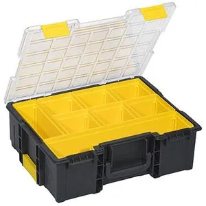 Allit Sortimentskasten EuroPlus Pro K 44.144/8 - Werkzeugkästen mit 8 herausnehmbaren Fächern, transparentem Deckel und ergonomischem Griff für einfachen Transport und optimale Organisation.