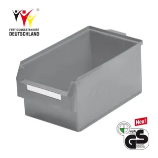 RasterPlan Lagersichtkasten Größe 1 grau, 500 x 300 x 250mm - Werkstatteinrichtung: Robuster Lagersichtkasten aus schlagfestem Polyethylen, ideal für die übersichtliche Lagerung von Kleinteilen und Lebensmitteln. Temperaturbeständig von -40° bis +80 °C.