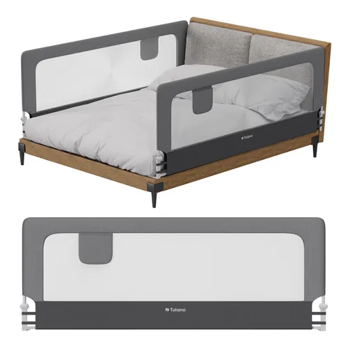 Kinderbettgitter Tulano Cover 30 Grey, Bettgitter, 200 cm, Klappbar, für eine Matratzenhöhe von 10-28 cm