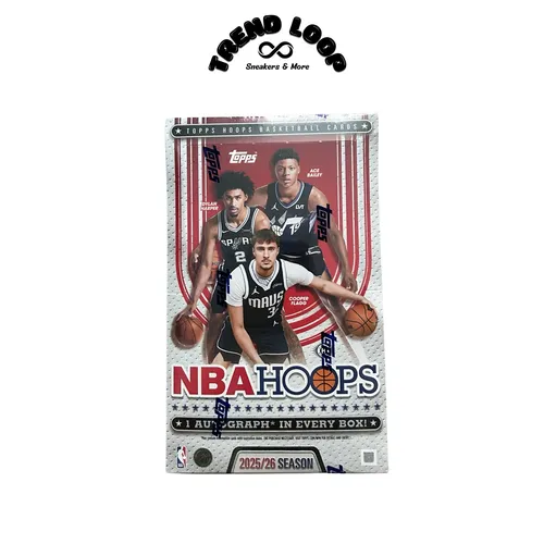 2025-26 Topps NBA Hoops Basketball Hobby Box - Hochwertige Sammelbox mit limitierter Auflage, inklusive authentifizierter Autogramme. Perfekt für Basketball-Fans und Sammler!