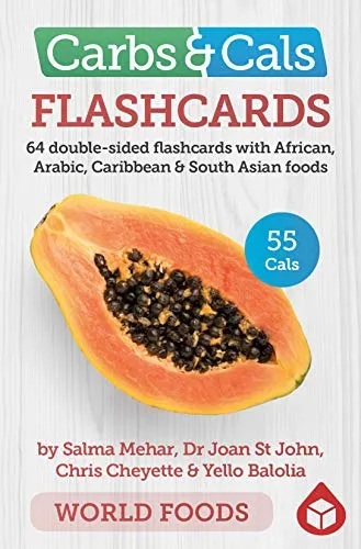 Produktbild Carbs & Cals Flashcards WORLD FOODS: 64 double-sided flashcards with African, Arabic, Caribbean & South Asian foods