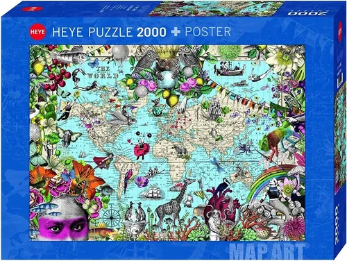 PUZZLE 2000 TEILE HEYE MAP ART + POSTER von Heye