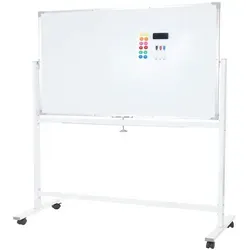 Whiteboard HWC-C85 - Magnettafel 180x100cm, mobil und beidseitig beschreibbar mit feststellbaren Rollen und umfangreichem Zubehör