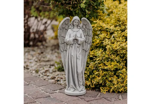 Garten Engel mit Flügeln, frostsichere Steinfigur 59 cm