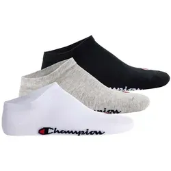 Champion Unisex Sneaker Socken, 3er Pack - Sneaker Socken Basic, Logo Schwarz/Weiß/Grau EU 43-46