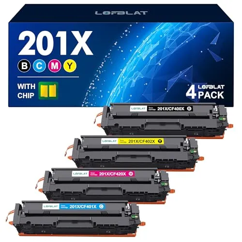 LOFBLAT 201X 201A Ersatz für HP 201X 201A CF400X CF400A Multipack Toner für HP Color LaserJet Pro MFP M277dw M277n M252dw M277 M274n M252n M252 M277c6 (201X 201A Schwarz Cyan Gelb Magenta, 4er-Pack)