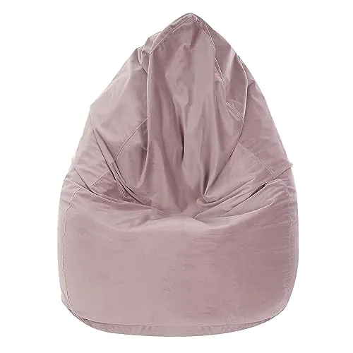 DreamRoots Bean Bag Chair 80x80x120cm - Sitzsack Samtstoff - Bean Bag Sitzsack mit Lehne und Bezug - Sitzkissen Boden mit Füllung