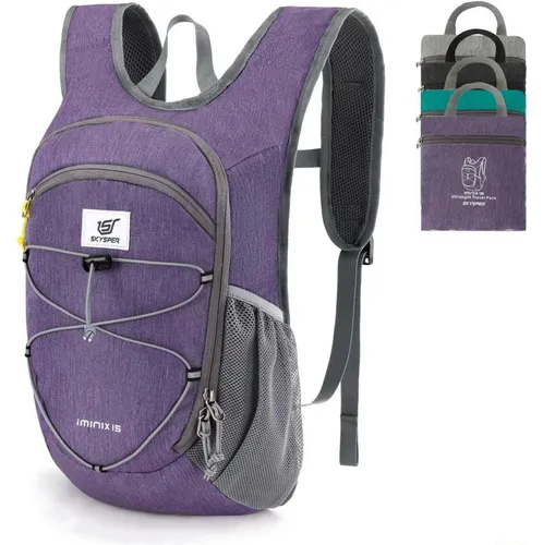 Kleiner Faltbarer Rucksack 15L/20L für Damen und Herren in Lila