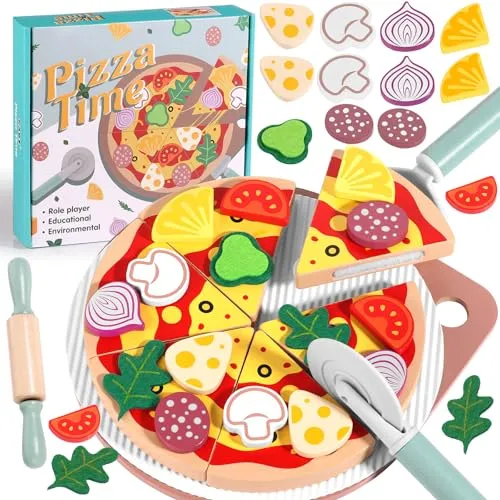 GAGAKU Kinderküche Zubehör Pizza Set Holz