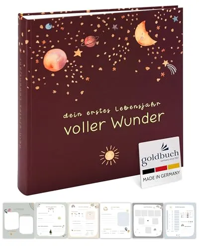goldbuch Babyalbum voller Wunder im Weltraum-Design in rot von Goldbuch