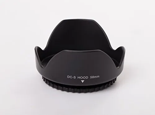 vhbw Gegenlichtblende für 58mm Objektiv, Schwarz, Kunststoff, tulpenförmig, 8,5 cm