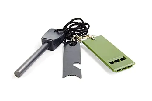 Feuerstarter mit Pfeife Magnesium Feuerstein Feuerstab Survival Feuerzeug Outdoor Feuerstahl