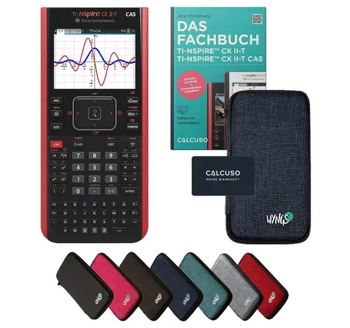 Texas Instruments Taschenrechner TI-Nspire CX II-T CAS inkl. Schutztasche Blau & Fachbuch (160 S)