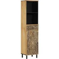 vidaXL Badschrank aus massivem Mango-Holz - Hoch- & Midischränke fürs Bad mit viel Stauraum und stabilen Eisenbeinen, ideal für ein ordentliches Badezimmer und langlebigen Einsatz.