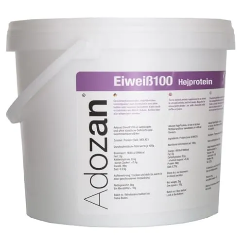 Adozan Eiweiß 100 | 99% Whey Isolate - Molkenproteine – 99% Eiweiß aus Rind & Molke, ideal für Regeneration und bariatrische Ernährung, ohne Zucker und Fett, leicht löslich und geschmacksneutral.